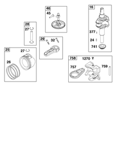 Crankshaft Group Diagram and Parts List for 31R977-0030-B5 200000 - 399999 Briggs and Stratton Engine